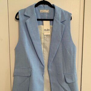 Baby-blue Blazer Vest